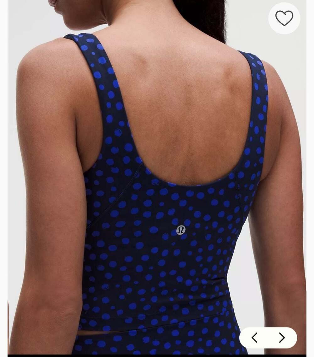 Lululemon Align Tank Top Light Support A/B Cup Blue Polka Dot